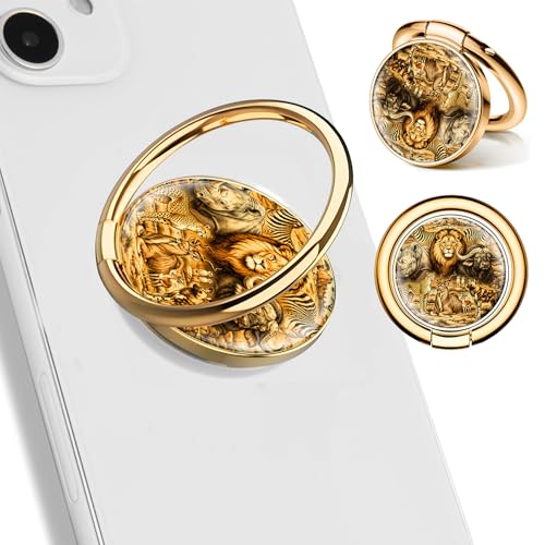 Cell Phone Ring Holder, Cute Phone Ring Grip Stand, 360°Rotation Funny Metal Kickstand Finger Grip Cute Wild Animals - color: Cute Wild Animals