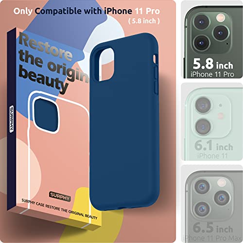 SURPHY Compatible with iPhone 11 Pro Max Case 6.5 inches, Thickened Liquid Silicone Phone Case (with Microfiber Lining) for iPhone 11 Pro Max 2019, Horizon Blue - color: Blue Horizon