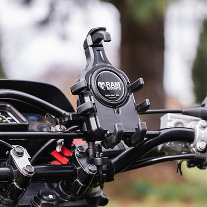 RAM MOUNTS Quick-Grip Pro Motorcycle Phone Holder with Vibration Damper - style: With Vibration Damper