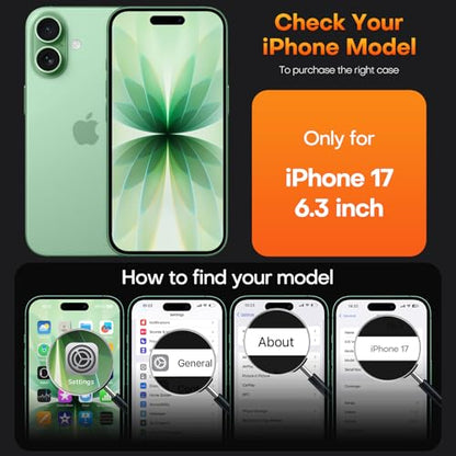 TAURI for iPhone 17 Case, Anti-Yellowing with Screen Protector, Military-Grade Protection Shockproof Slim Phone Case for iPhone 17, Green - color: E-Green