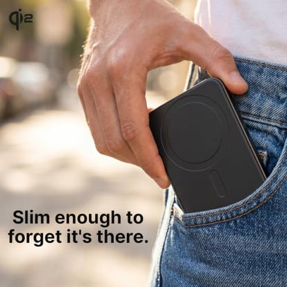 ZENS Magnetic Power Bank 10000mAh, MagSafe Battery Pack Qi2 15W Wireless Charger + 20W USB-C Slim Aluminium Portable Charger for iPhone Air/17/16/15/14/13/12 & AirPods, 12in Cable, Black - color: Black