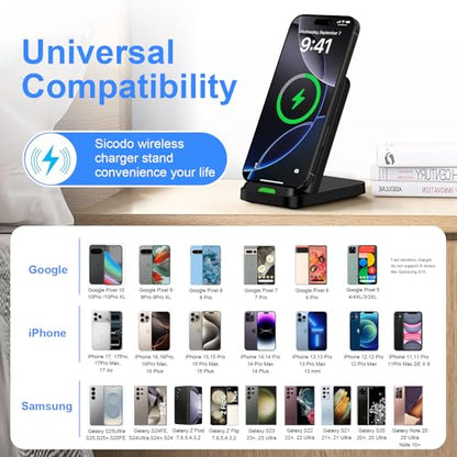 for Google Pixel Wireless Charging Stand for Pixel 11/10 Pro/10 Pro XL/9a - color: 1Pack-Black