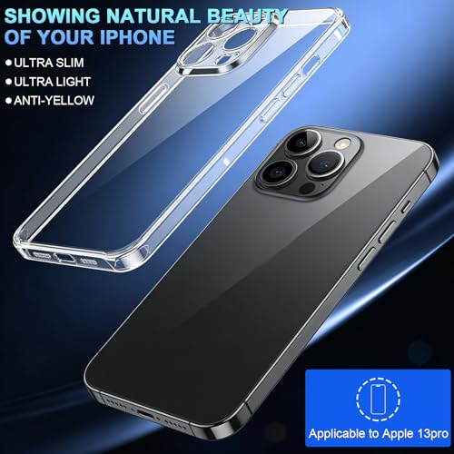 Crystal Clear Case, Transparent Shockproof Protective Phone Case Soft Silicone Slim Cover with Camera Protection - color: Transparent, size: 16plus