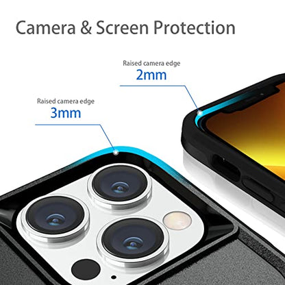 Compatible with iPhone 13 Pro Max Case, Heavy Duty Protection Shockproof Dropproof Dustproof Anti-Scratch Phone Case Cover for 13 Pro Max -Black - size: for iPhone 13 Pro Max