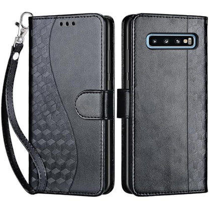 for Samsung Galaxy S10 Wallet case, Black | 3 Card Holders, Kickstand, Shockproof TPU Shell, PU Leather, Magnetic Closure, Protective Flip Folio Cover, Women - color: 3