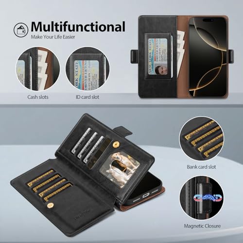 Compatible with Samsung Galaxy S24 5G Case Wallet with Card Holder Women Men,RFID Blocking PU Leather Phone Case Flip Shockproof Protector Cover Credit Card Slot Kickstand,Black - color: Black, size: Samsung Galaxy S24