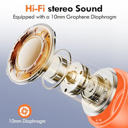 Lanteso True Wireless Earbuds Bluetooth 5.4, in Ear Headphones - color: Orange