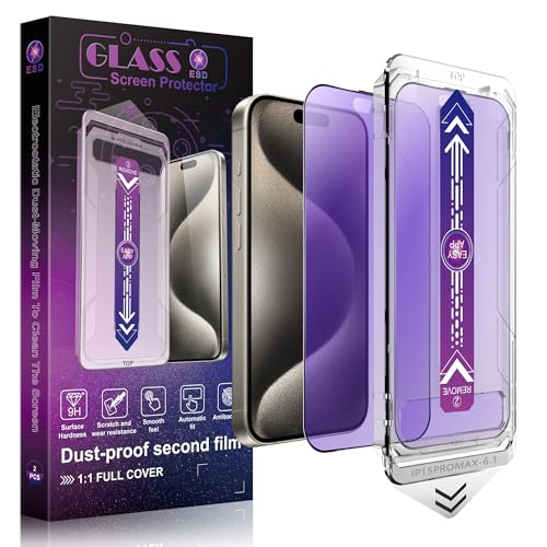2 Pack Anti Blue Light Matte Screen Protector - color: Anti Blue Light Matte, size: iPhone 15 Pro Max
