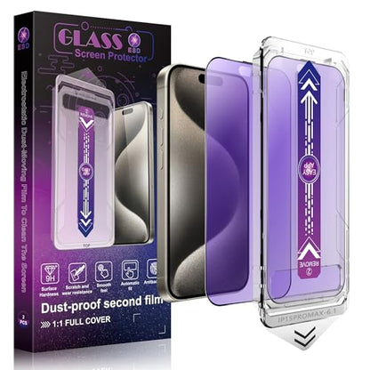 2 Pack Anti Blue Light Matte Screen Protector - color: Anti Blue Light Matte, size: iPhone 15 Pro Max