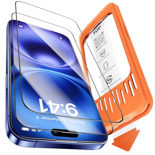 Yriklso 2-Pack for iPhone 16 Plus/15 Plus Screen Protector,Military Grade Shatterproof,Bubble-Dust Free Box,9H+ HD Tempered Glass,Scratch & Smudge Resistant for iPhone 15 Plus/16 Plus 6.7 inch - size: iPhone 16 Plus（6.7"）