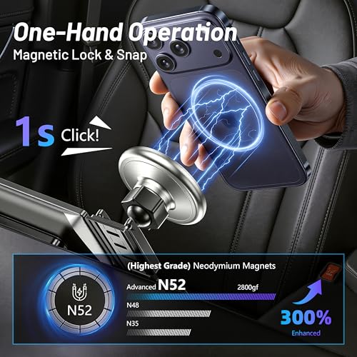 Phone Holder for Chevy Silverado 1500/2500/3500 (2022-2026, ONLY Fits 13.4" Screen), MagSafe Car Mount, 15W Magnetic Wireless Charger, 360° Rotating, Hands Free, 2023 Silverado Accessories Interior - size: Chevy Silverado 1500 | 2022-2026 (13.4" Screen)