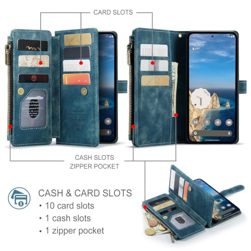 Google Pixel 11 Pro XL 5G Wallet Case with Card Holder,Blue - color: Blue, size: Pixel 11 Pro XL 6.8 Inch