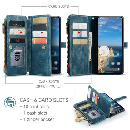 Google Pixel 11 Pro XL 5G Wallet Case with Card Holder,Blue - color: Blue, size: Pixel 11 Pro XL 6.8 Inch