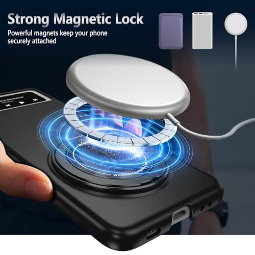 Magnetic Case for Samsung Galaxy Z Flip 3, [Compatible with MagSafe] Military Grade Shockproof Slim fit Samsung Z Flip 3 Phone Case with Magnetic Ring Kickstand Black - color: Black, size: Samsung Galaxy Z Flip 3