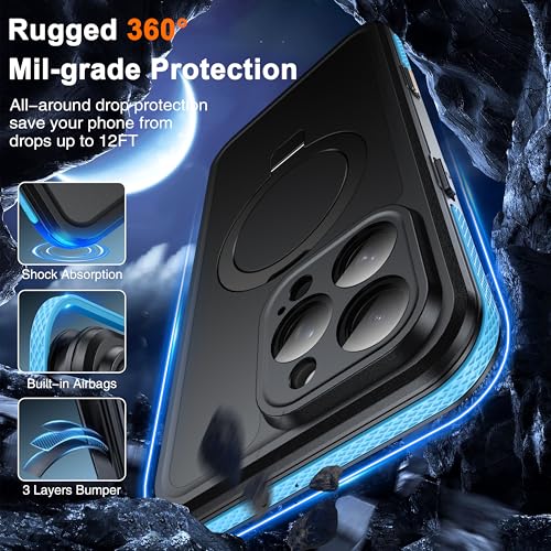 Oterkin Magnetic Stand for iPhone 16 Pro Max Case Waterproof IP68, Blue - color: Blue, size: iPhone 16 Pro Max 6.9''