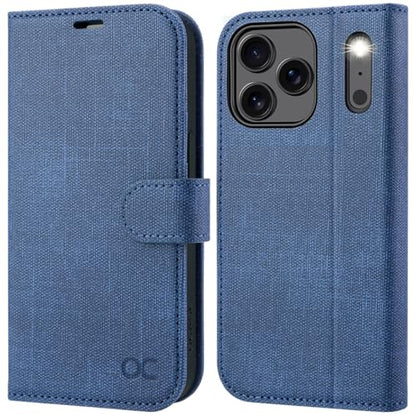 OCASE Compatible with iPhone 17 Pro Wallet Case, PU Leather Flip Folio Case with Card Holders RFID Blocking Kickstand [Shockproof TPU Inner Shell] Phone Cover 6.3 Inch 2025, Denim Blue - color: Denim Blue