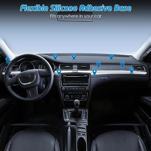 Rectangle Flat Stick On Dashboard Magnetic Car Mount Holder for Cell Phones and Mini Tablets with Fast Swift-Snap Technology - Extra Slim