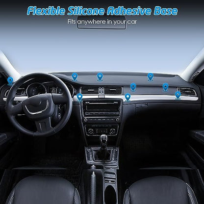 Rectangle Flat Stick On Dashboard Magnetic Car Mount Holder for Cell Phones and Mini Tablets with Fast Swift-Snap Technology - Extra Slim