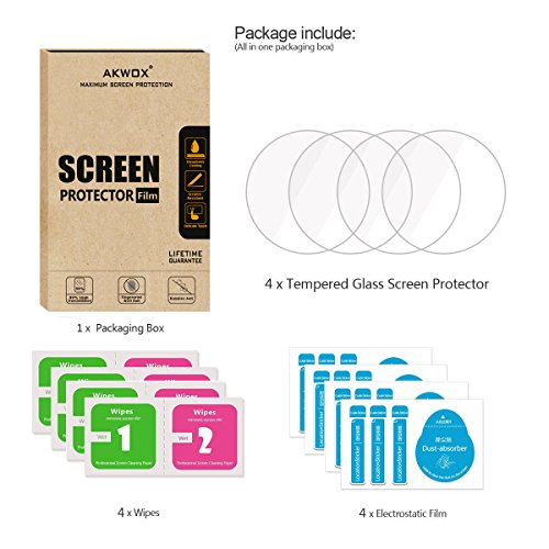 (Pack of 4) Tempered Glass Screen Protector for Garmin Forerunner 235 225 620 220, [0.3mm 2.5D High Definition 9H] Premium Clear Screen Protective Film for Garmin Forerunner 235 225 620 220