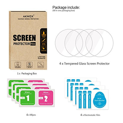 (Pack of 4) Tempered Glass Screen Protector for Garmin Forerunner 235 225 620 220, [0.3mm 2.5D High Definition 9H] Premium Clear Screen Protective Film for Garmin Forerunner 235 225 620 220
