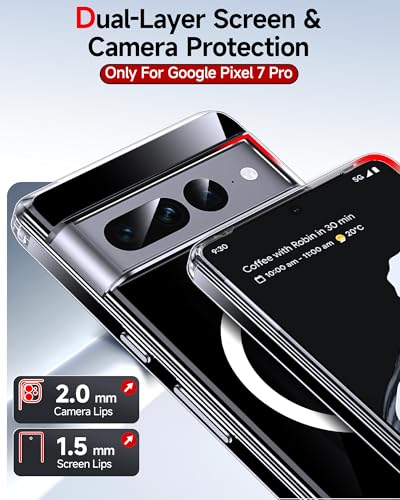 LeYi for Pixel-7-Pro Case: Google Pixel 7 Pro Case [MagSafe Fit] & Raised Camera Guard, Magnetic [Anti-Yellowing] Shockproof Protective para Pixel7Pro Casa Refurbished Smartphone Female Male, Clear - color: Clear, size: Pixel 7 Pro (6.7 Inch)