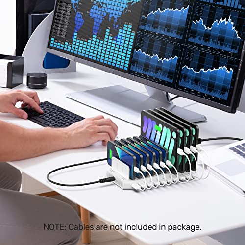 Unitek 96W 10-Port USB iPad Charging Station with Quick Charge 3.0 - color: QC3.0*2,White, size: Pack of 1