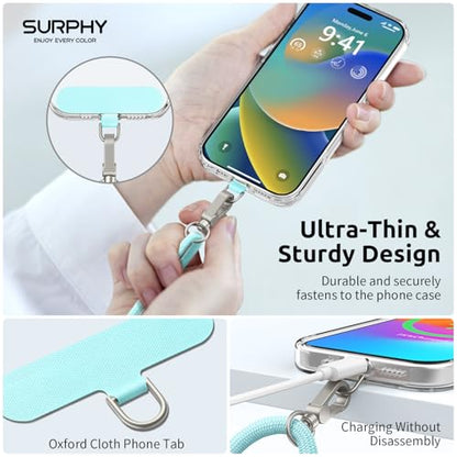 SURPHY Phone Lanyard Crossbody, Phone Strap Crossbody with 2 Tether Tabs - color: Limpet Shell