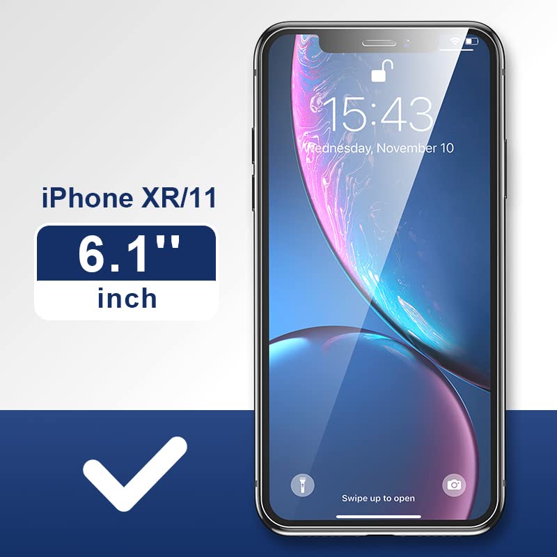ImpactStrong Anti-Spy Privacy Screen Protector for iPhone 11 / iPhone XR (6.1-Inch), 9H Tempered Glass, Shatter-Resistant, Anti-Scratch, Easy Install Kit, Case Friendly, 2-Pack - size: iPhone 11/XR