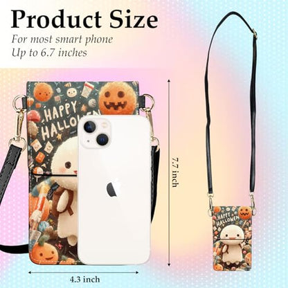 Small Crossbody Bags for Women Touchscreen Cell Phone Bag Cross Body Purses with adjustable Strap,Gifts For Teenage Girls - color: Happy Halloween Ghost