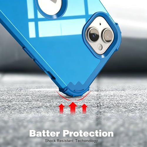 IDweel for iPhone 15 Case with Screen Protector for Women,Luxury 3 in 1 Shockproof Slim Fit Hybrid Heavy Duty Hard PC Cover Soft Silicone Bumper Full Body Anti-Fingerprint Case,Sky Blue - color: Glitter Sky Blue