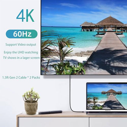 100W 1.5ft USB C Cable Right Angle, 2 Packs, 10Gbps Data Speed - size: 100w - 1.5ft, 1.5ft