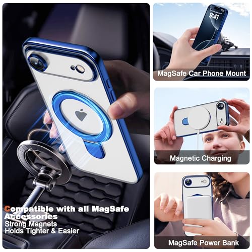 Plating Clear Case for iPhone 17 Air with Stand 6.3", Blue - color: Blue, size: Iphone 17 Air