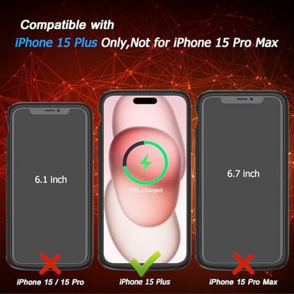 Battery Case for iPhone 15 Plus, [12000mAh] Enhanced Rechargeable Portable Qi Wireless Charger Case Battery Pack Support CarPlay Wireless Charging Case Compatible with iPhone 15 Plus (6.7 inch)-Black - size: iPhone 15 Plus