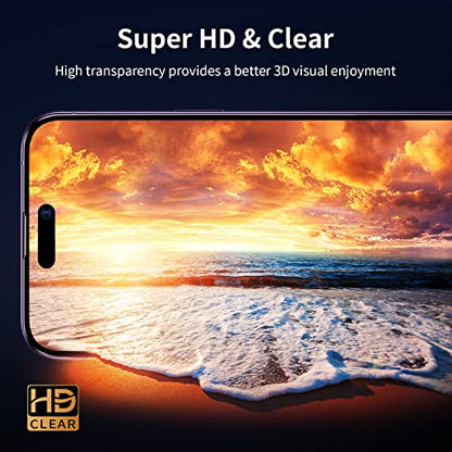 Fotbor Privacy Screen Protector for iPhone 14 Pro with Camera Lens Protector [3+3 Pack], with Easy Installation Kit, Anti Spy Private Full Coverage Tempered Glass Film 6.1 Inch, Bubble Free - size: iPhone 14 Pro-6.1 inch