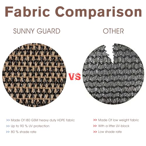 SUNNY GUARD 3' x 10' Balcony Privacy Screen, HDPE Patio Railing Cover Fence - color: Brown, size: 0 3' x 1 0'
