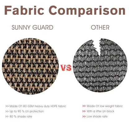 SUNNY GUARD 3' x 10' Balcony Privacy Screen, HDPE Patio Railing Cover Fence - color: Brown, size: 0 3' x 1 0'