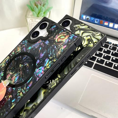 AIGOMARA Magnetic Rectangle for iPhone 16 Plus Case, Abalone Shell - color: Abalone, size: iPhone 16 Plus