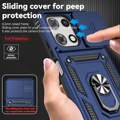 for Motorola Moto G 2025 / Moto G 2026 / Moto G Play 2026 Case, with Slide Camera Cover Screen Protector Ring Holder Kickstand Military Grade Protection Drop Tested Protective Phone Case (Navy Blue) - color: Navy Blue with camera cover Military-Grade 2nd