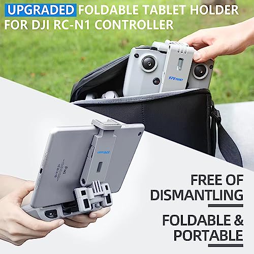 No Disassembly Tablet Holder for DJI Lito 1/ X1/Flip/Neo/Mini 4K/ Air 3/ Mini 5/4/ 3 Pro, 7-12 Inch Foldable iPad Mount Holder Pack of Lanyard and 2 Cables, Fits DJI RC-N1/N2/N3 Accessories