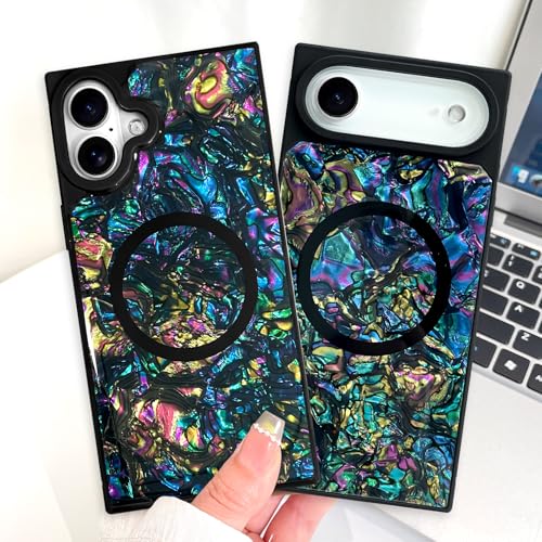 AIGOMARA Magnetic Rectangle for iPhone 17 Case, Abalone Shell - color: Abalone, size: iPhone 17