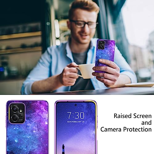GUAGUA Compatible with Motorola Moto G Power 5G Case 2023 6.5 Inch Glow in The Dark, Noctilucent Luminous Space Nebula Slim Fit Cover Protective Anti Scratch Cases for Moto G Power 2023, Blue Nebula