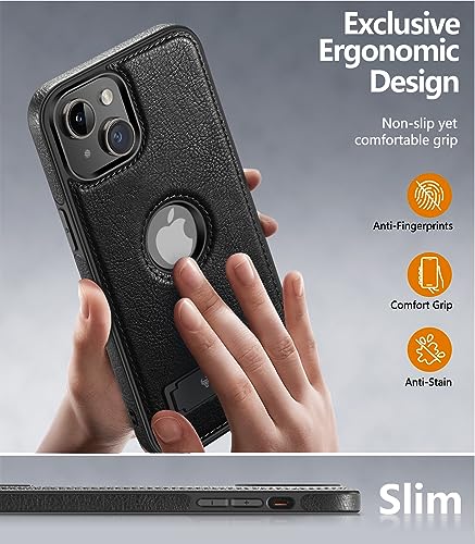 WTCASE Magnetic for iPhone 15 Leather Case,Built-in Invisible Stand [Compatible with Magsafe] Protective Slim Kickstand Phone Cover Compatible with iPhone 15 (2023) 6.1" (Black) - color: Black, size: iPhone 15 - 6.1"