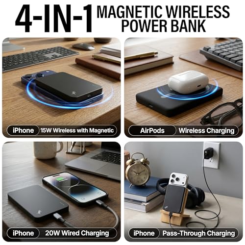Nimble Champ Wireless 5K Portable Charger for iPhone, 5,000mAh Power Bank