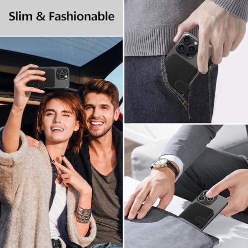 for MagSafe Wallet, Magnetic Phone Wallet RFID Blocking, 4 Card Holder - color: Black