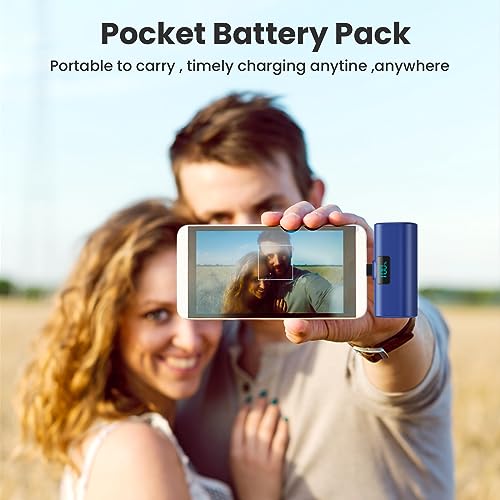 [2-Pack]Portable Charger for iPhone 16/15 Series,5200mAh PD USB C Power Bank Built-in USB-C Connector,Battery Pack Compatible with iPhone 16/16 Plus/16 Pro/16 Pro Max/15 Series,Android (Blue+Green) - color: Blue+Green