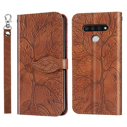 LG Stylo 6 Wallet Case with Card Holder/Slot,PU Leather Flip Folio Shell [Magnetic Closure][Wrist Strap][Kickstand] Shockproof Cover Fit LG Stylo 6(6.8''),Brown - color: Brown, size: LG Stylo 6