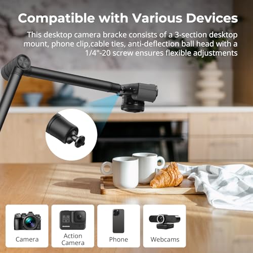 SMALLRIG Overhead 3-Section Desktop Camera Bracket Desk Mount - style: Clamp 4324