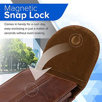 Belt Clip Holster Pouch Hengwin Genuine Leather Phone Case Holster with Magnetic Closure Belt Loop Pouch Bag Fit for iPhone 17 Pro Max 16 Pro Max 14 Pro Max 13 Pro Max Samsung Galaxy S25 Ultra (Brown) - color: Brown