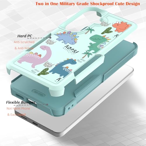 for Samsung Galaxy S26 5G Case: Cute Flowers Floral Design for Girls Women Slim Soft TPU Bumper Shockproof Dinosaur Silicone Cell Phone Cover (Funny Dino) - color: Funny Dino