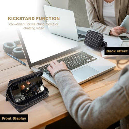 Harryshell Compatible with iPhone 16 Plus Case Wallet Multi Zipper Detachable Removable Cover Purse with RFID Blocking Card Slots Holder Mirror Crossbody Strap (Compatible with Magsafe - Black) - color: Compatible with Magsafe - Black, size: iPhone 16 Plu